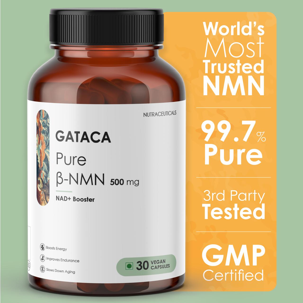 Pure β-NMN 500 mg | Nicotinamide Mononucleotide | More Energy, More Endurance, More Life