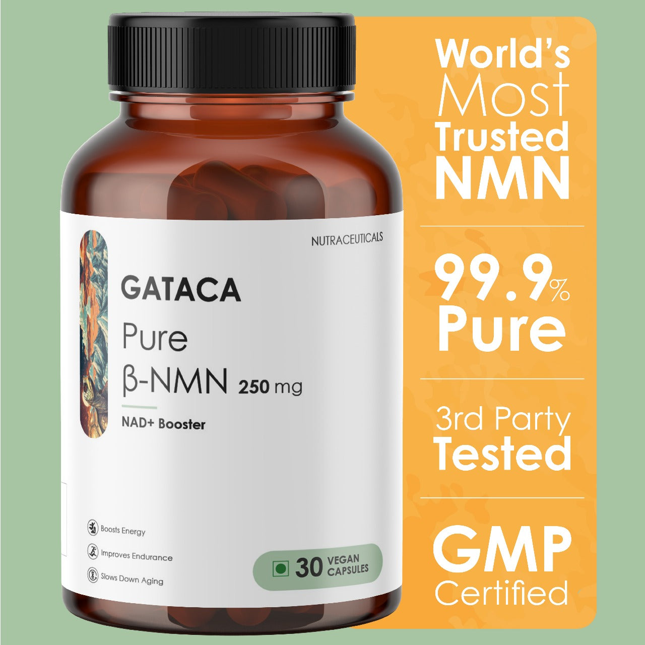 Nicotinamide Mononucleotide Supplement Bottle 250mg