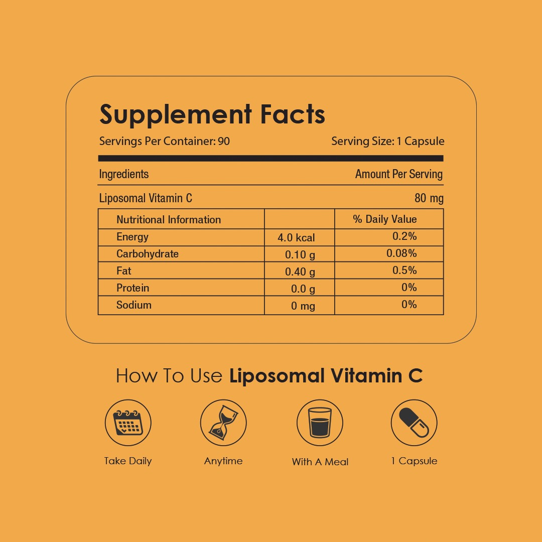Liposomal Vitamin C | High Bioavailability| Immunity, Better Skin & Iron Absorption