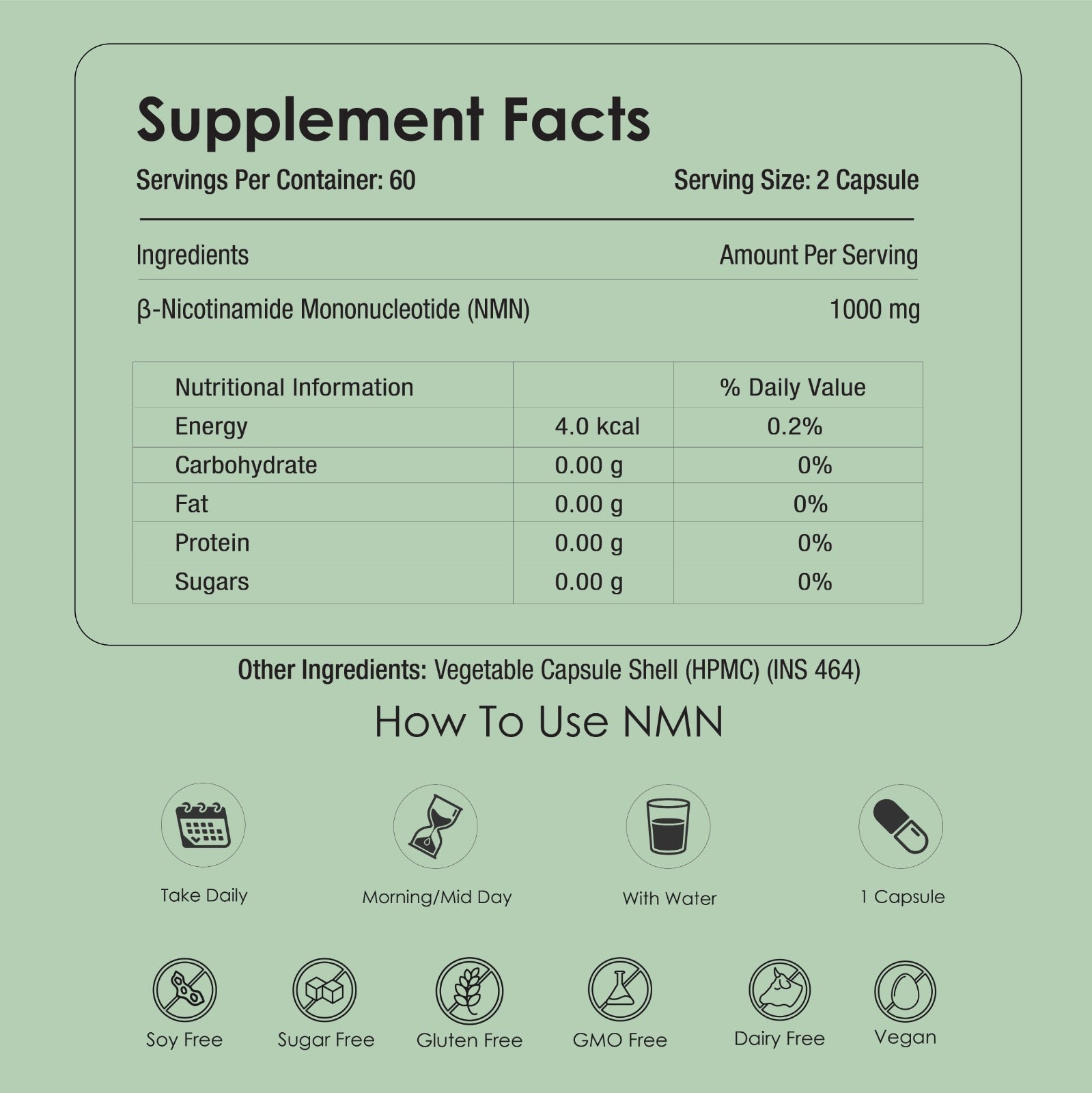 Pure β-NMN - 1000 mg | Backed by 21 Patents